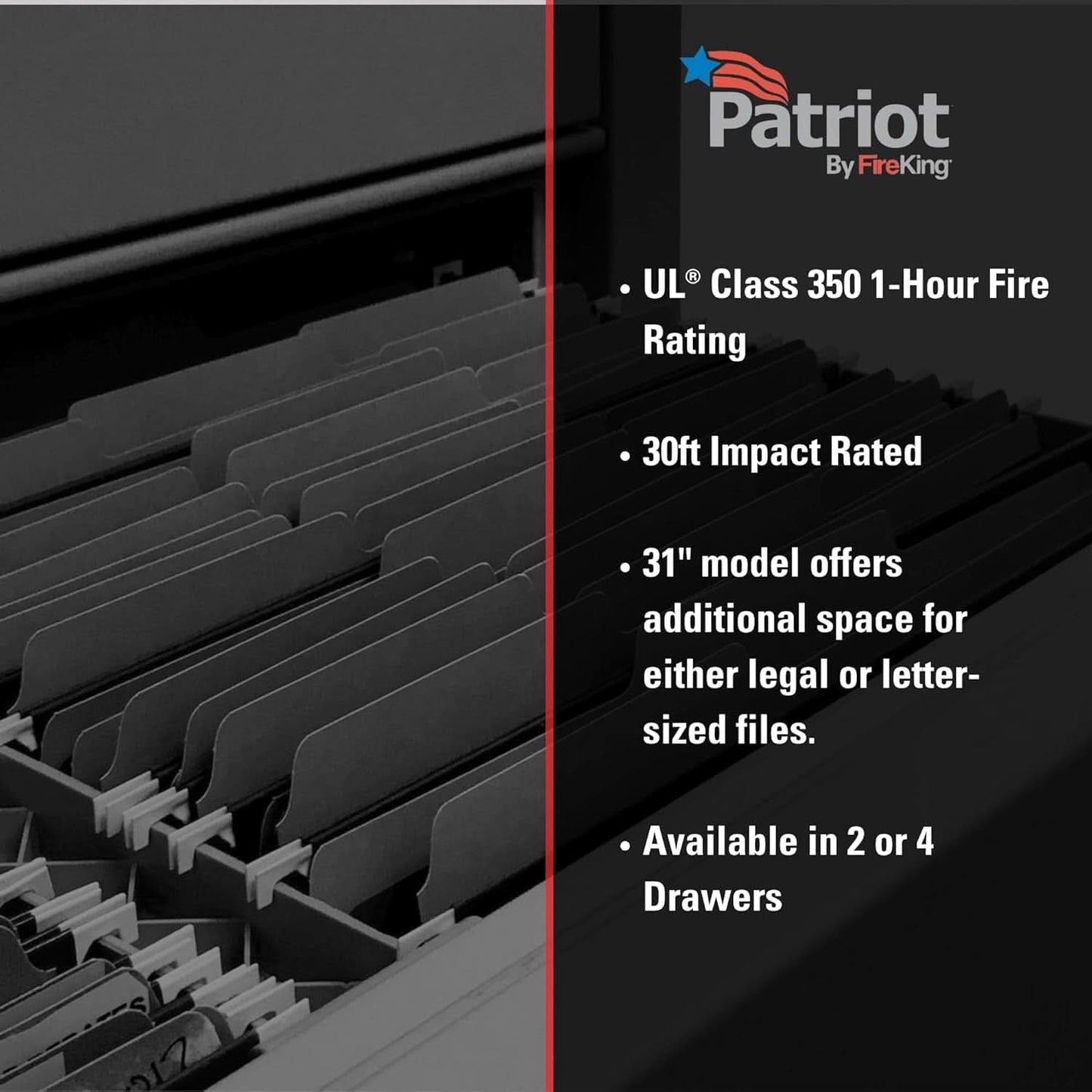 Patriot Vertical 4 Drawer Fire Safe File Cabinet 1 Hour Parchment-4