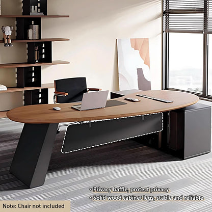 Spacious L Shaped Executive Desk With Side Storage System-4