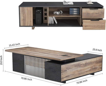Spacious Executive Desk With Ample Storage Drawers-1