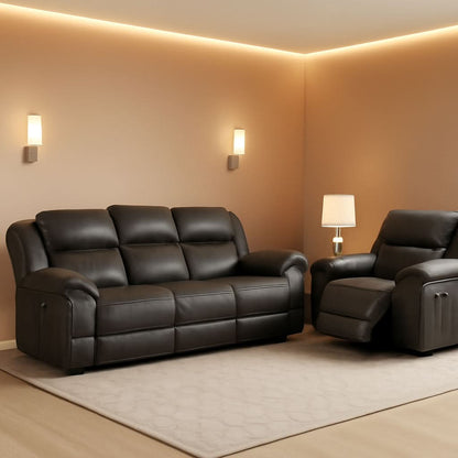 Recife 2-Piece Reclining Living Room Sofa Set Chocolate-0