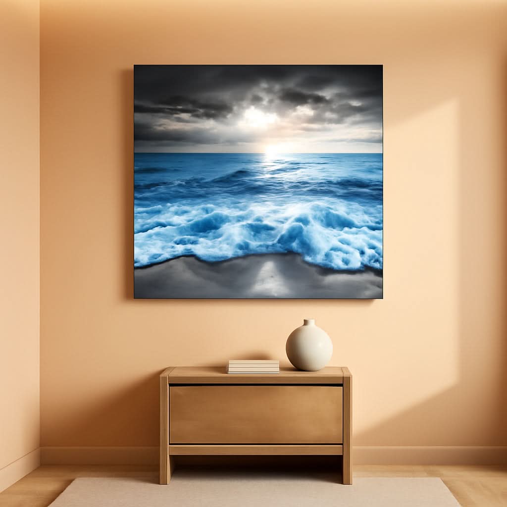 Blue Ocean Seascape Museum Quality Canvas Art 20x40-0