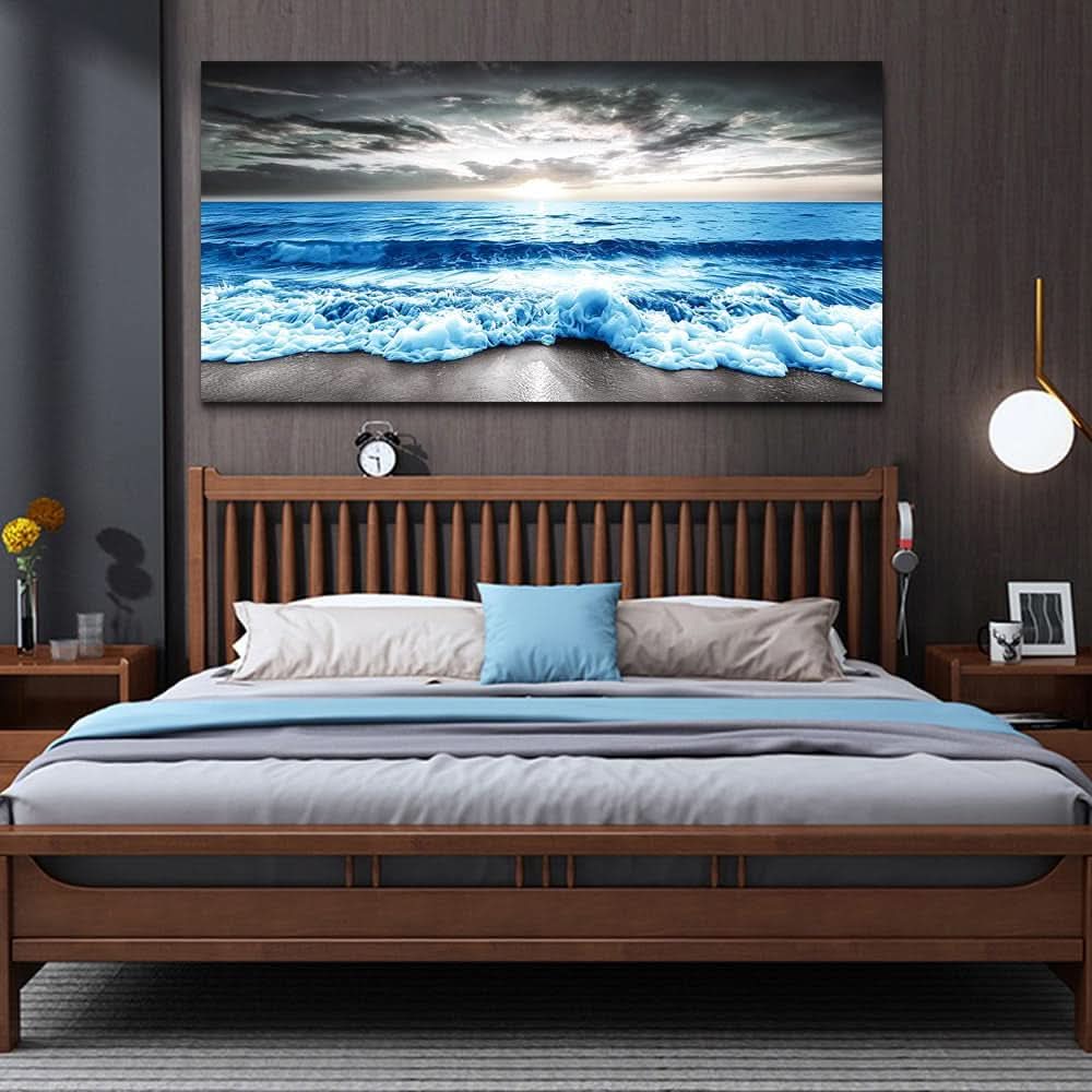 Blue Ocean Seascape Museum Quality Canvas Art 20x40-2