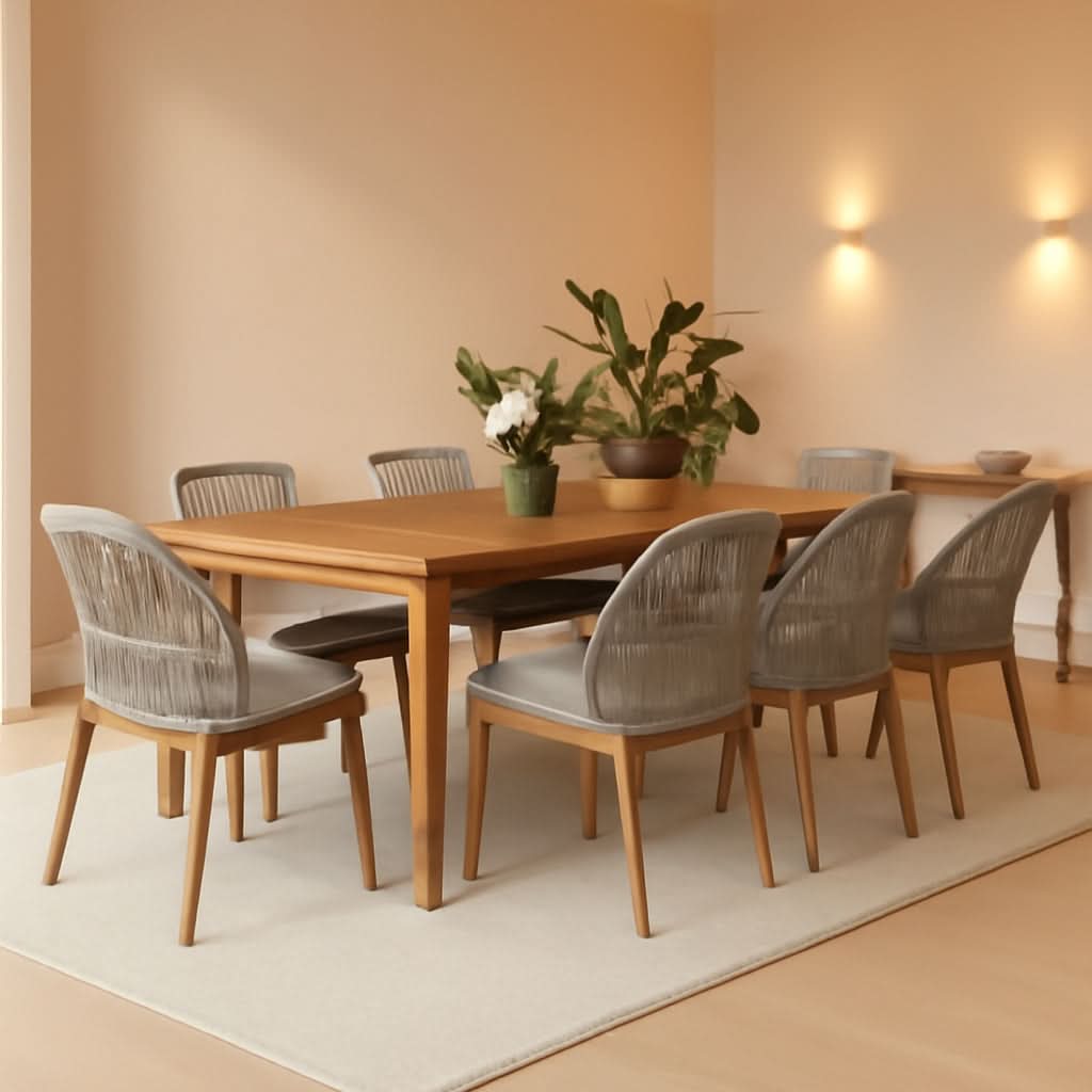 7 Piece Outdoor Dining Set With Wicker Chairs And Table-0