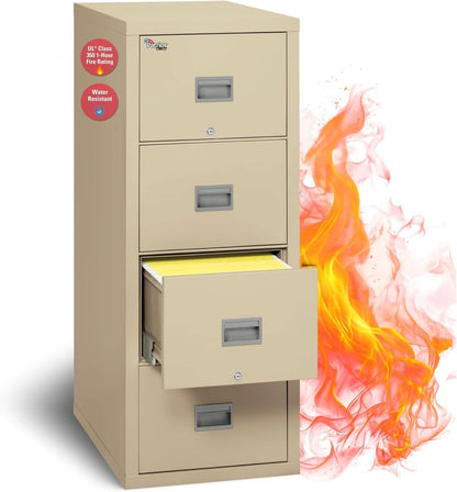 Patriot Vertical 4 Drawer Fire Safe File Cabinet 1 Hour Parchment-2