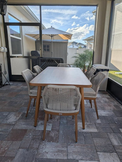 7 Piece Outdoor Dining Set With Wicker Chairs And Table-1