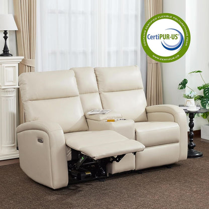 65.7-Inch Zero Wall Recliner Loveseat With Console-4