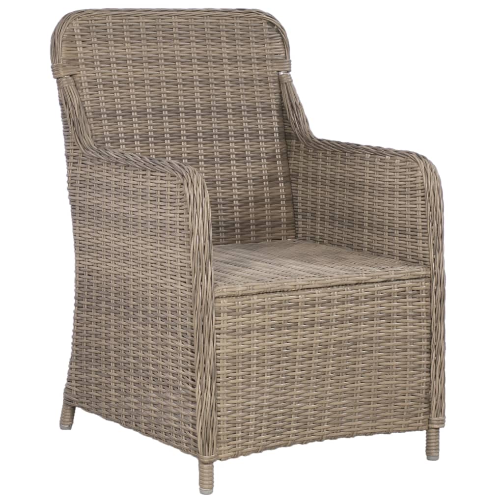 NNEVL 5 Piece Garden Dining Set Brown-2