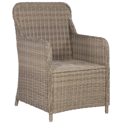 NNEVL 5 Piece Garden Dining Set Brown-2