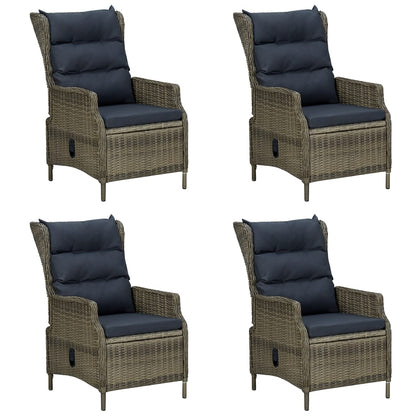 NNEVL 7 Piece Garden Dining Set Brown-2