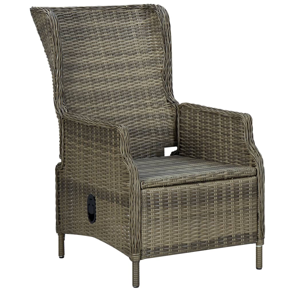 NNEVL 7 Piece Garden Dining Set Brown-4
