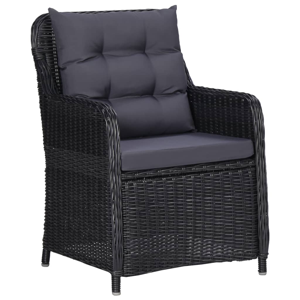 NNEVL 7 Piece Garden Dining Set Black-2