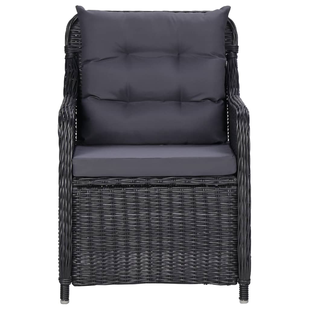 NNEVL 7 Piece Garden Dining Set Black-3