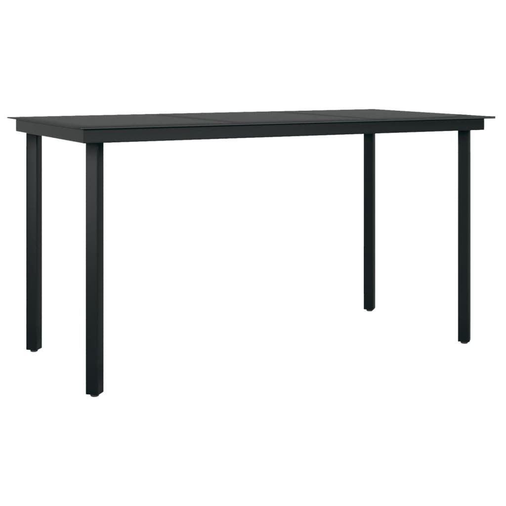 NNEVL 7 Piece Garden Dining Set Black-4