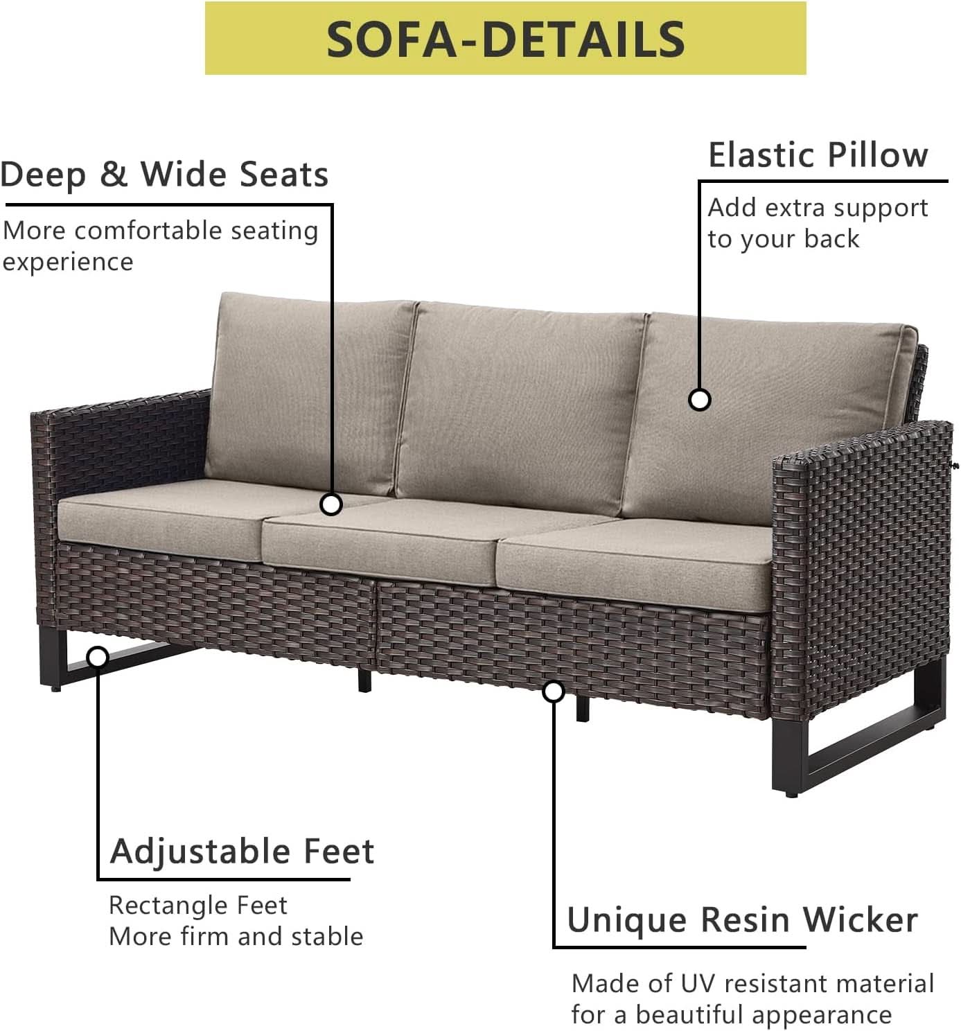 Seven Piece Outdoor Wicker Patio Furniture Set With Swivel Rockers-2