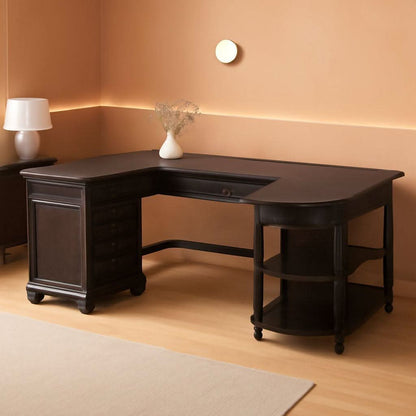 Bureau d'angle contemporain avec tiroir USB intégré
