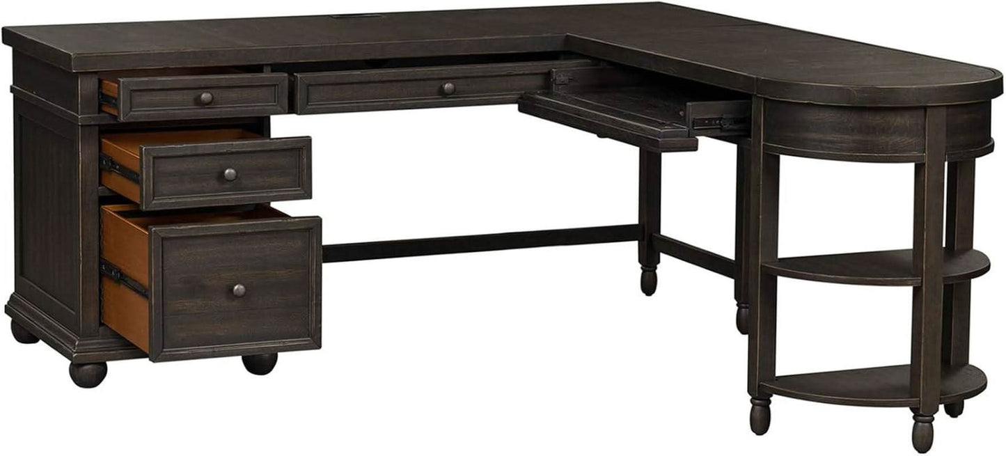 Bureau d'angle contemporain avec tiroir USB intégré