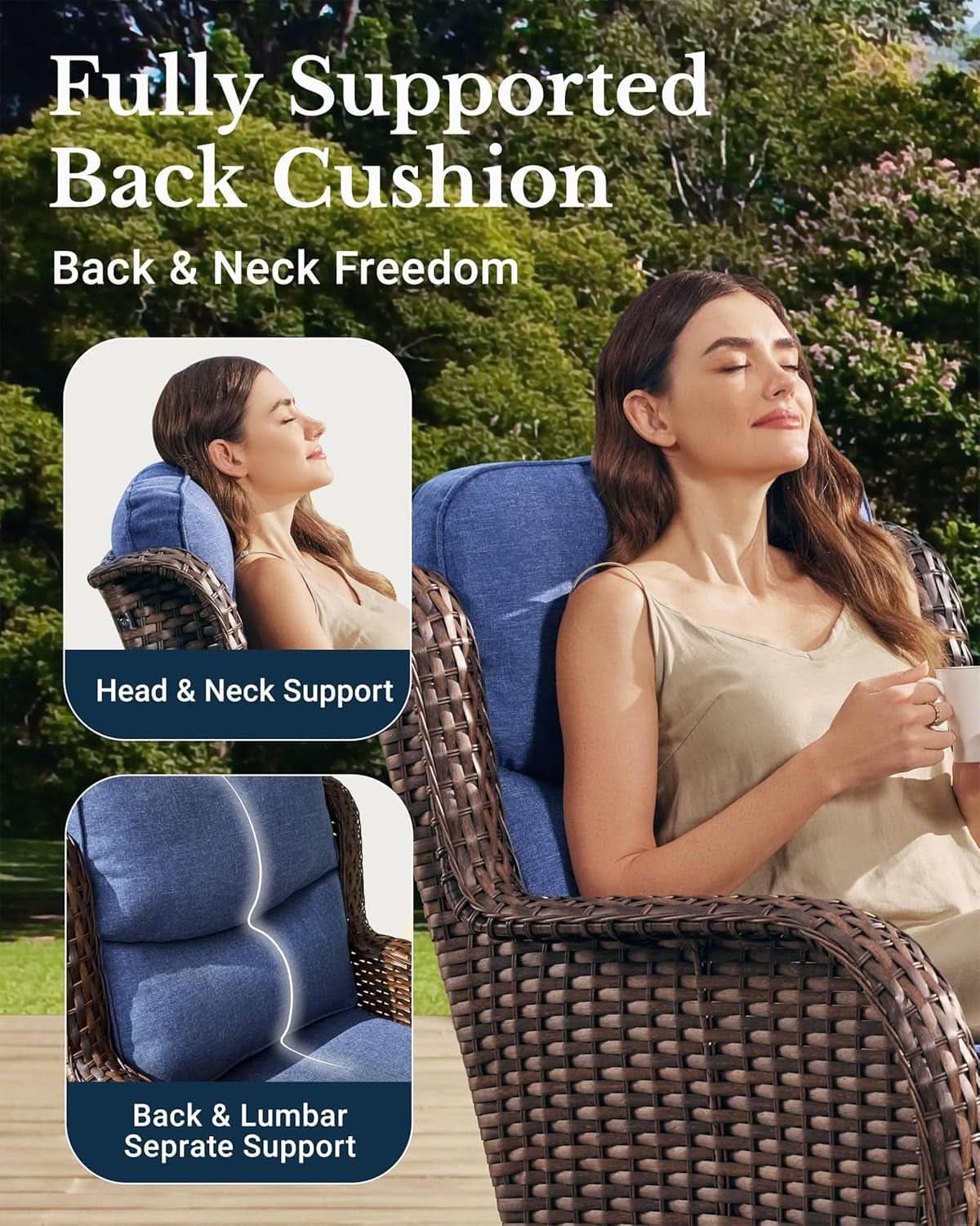 Luxury Outdoor Patio Furniture Set with Thick Cushions-3