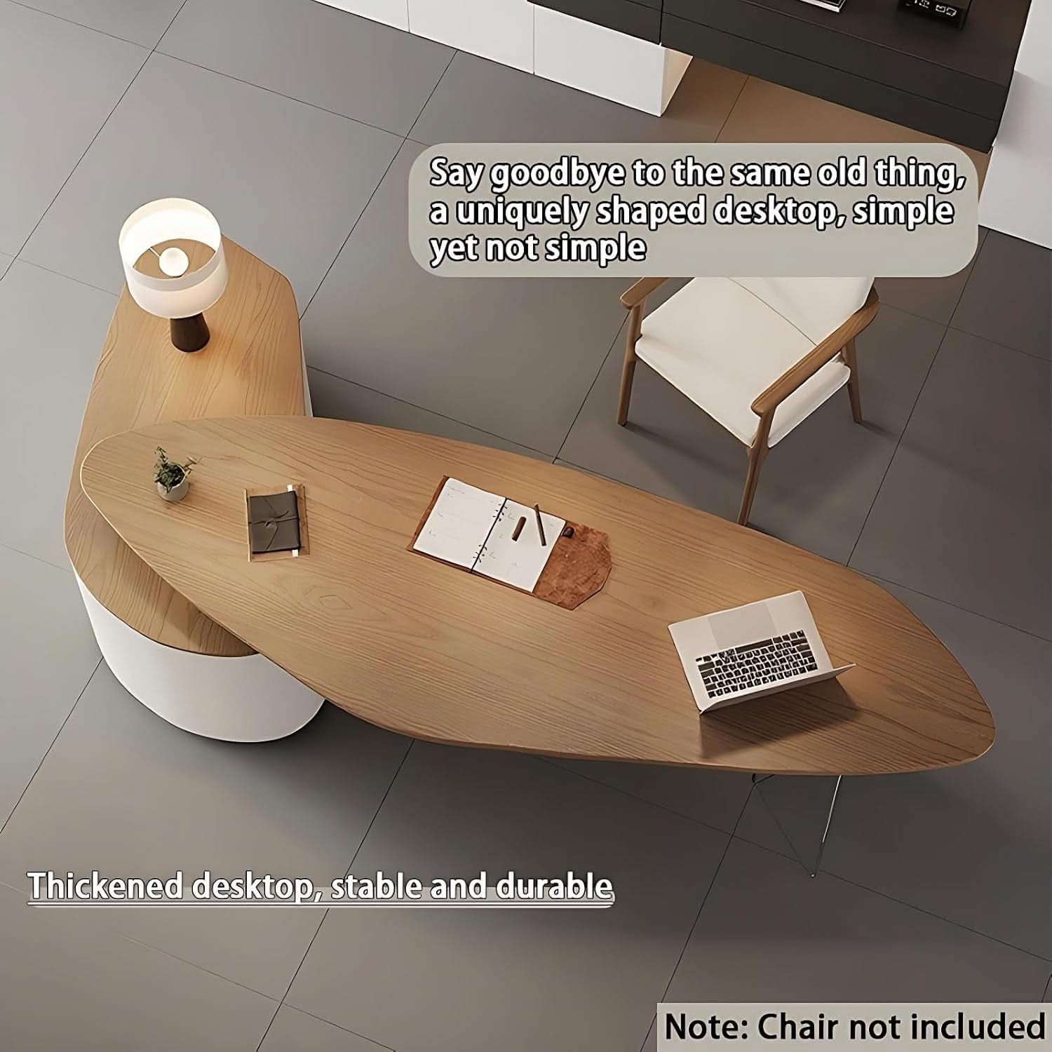 Solid Wood L Shape Desk With Integrated Side Cabinet 56 In-4