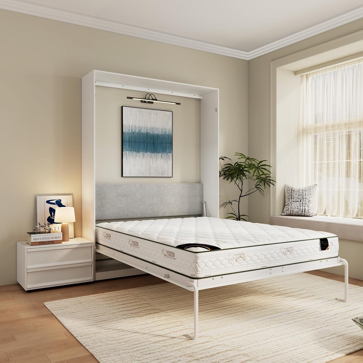 Queen Murphy Bed 85 Inch Wall Bed Frame With Hydraulic-4
