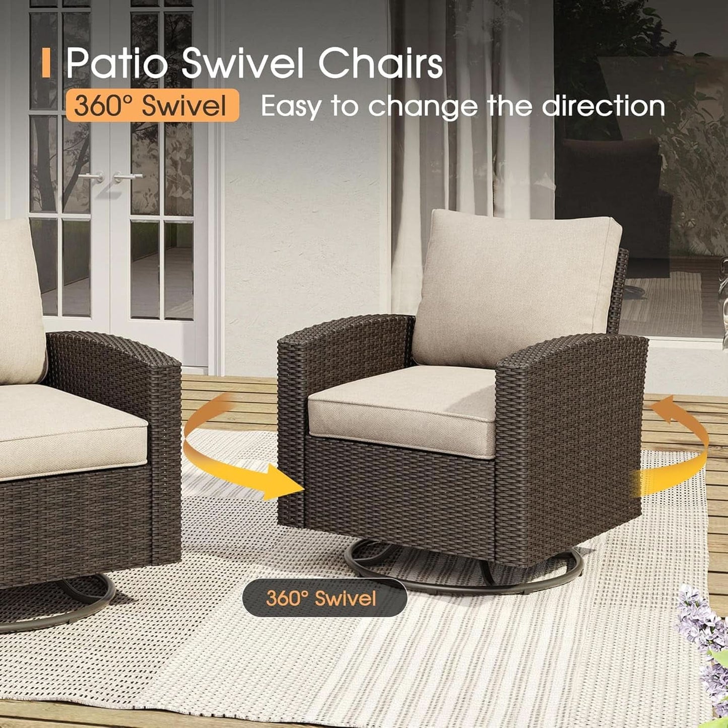 Eight Piece Outdoor Patio Furniture Set with Firepit-2