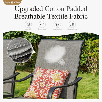 Patio Furniture Set Table For 8 Grayish Brown Swivel Chairs-3