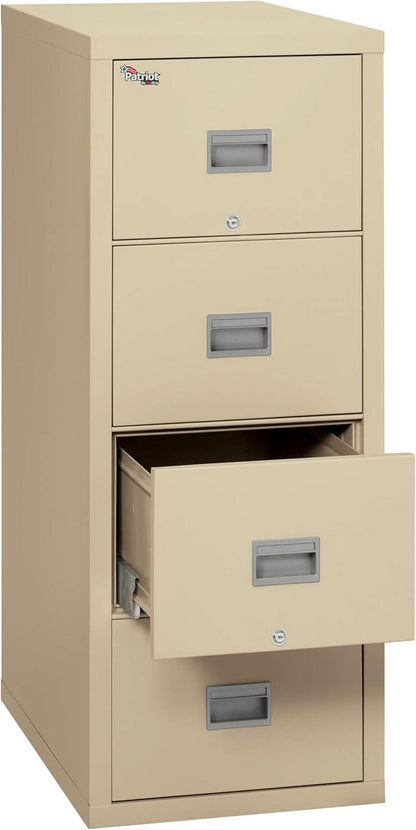 Patriot Vertical 4 Drawer Fire Safe File Cabinet 1 Hour Parchment-1