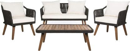 Outdoor Patio 4 Piece Eucalyptus Rope Furniture Set-3