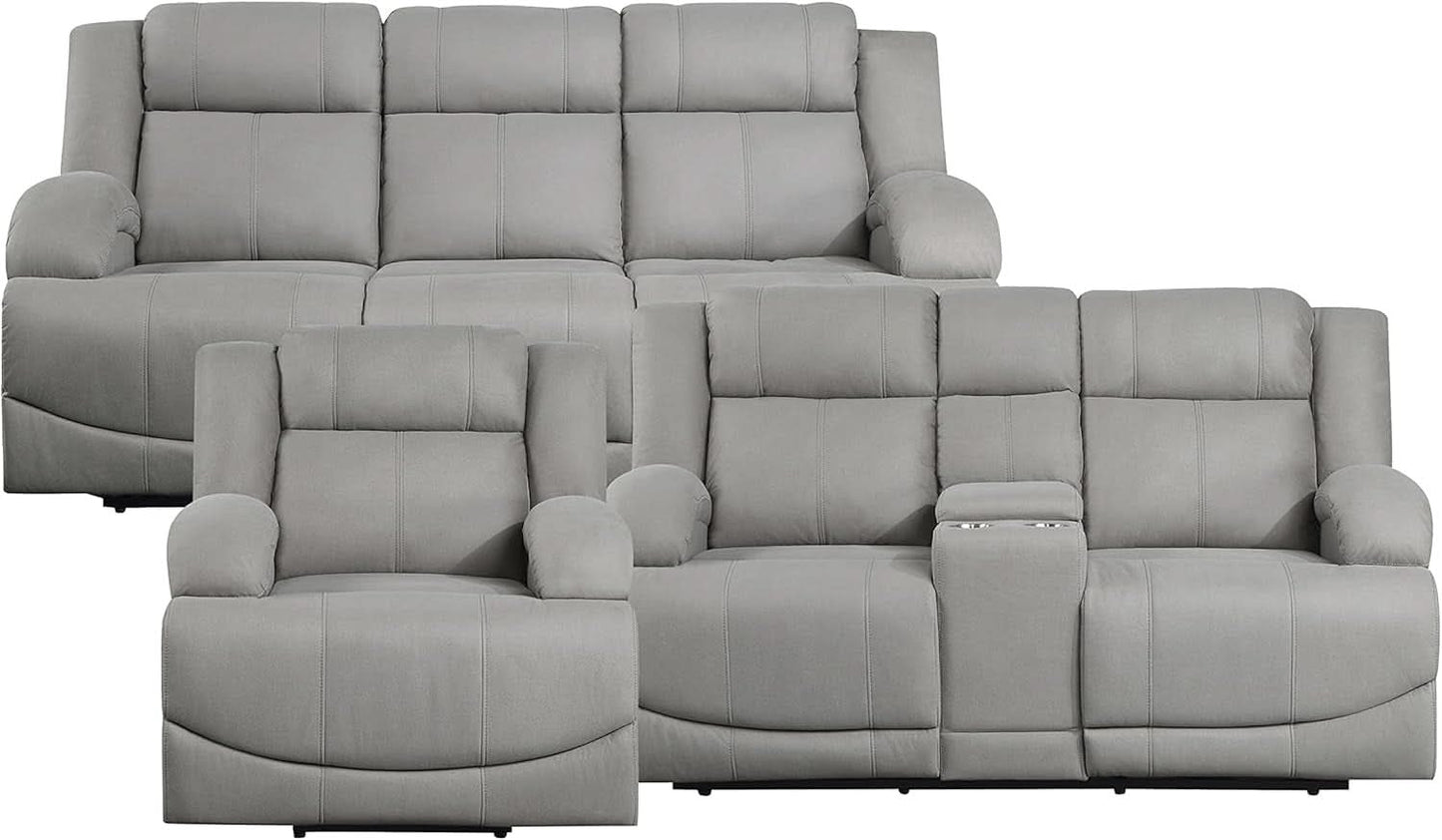 Landwood 3 Piece Power Reclining Living Room Set Gray-1