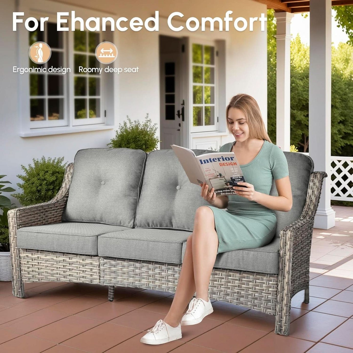 Outdoor Patio Furniture Set with Fire Pit Table-3