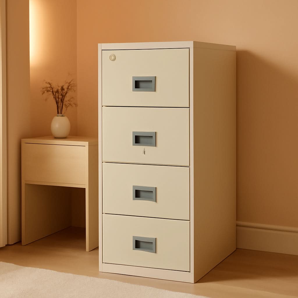 Patriot Vertical 4 Drawer Fire Safe File Cabinet 1 Hour Parchment-0